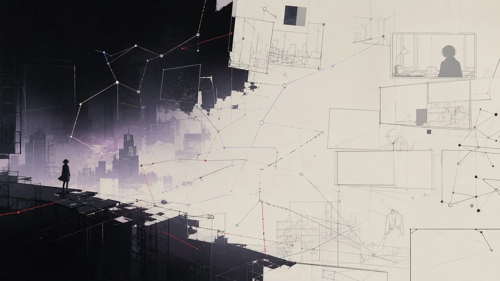 Fragmented future network artwork